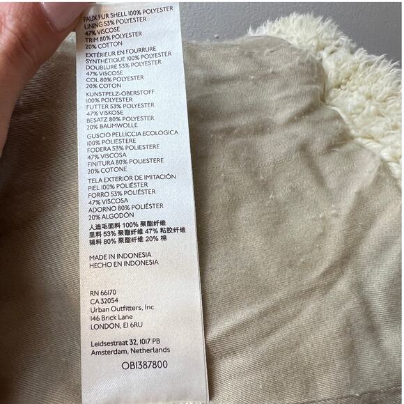 We The Free People So Cozy Slouchy Fleece Moto Jacket Sherpa Fuzzy Size S - Picture 9 of 9